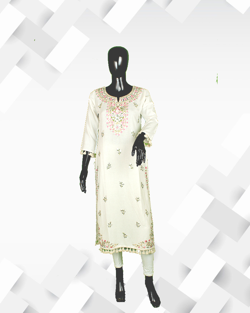 Handloom silakaari Women's cotton/khaadi stright cut casual wear gotta patti kurta