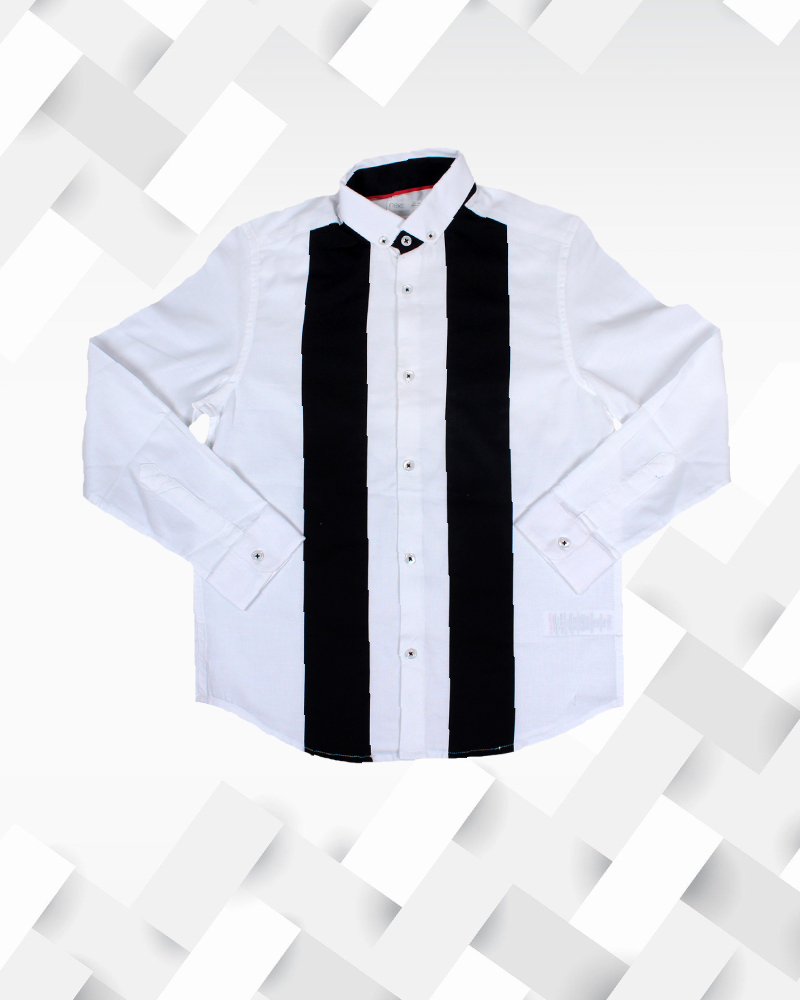 Silakaari Kids Black & White Full Sleeve Shirt For Boys