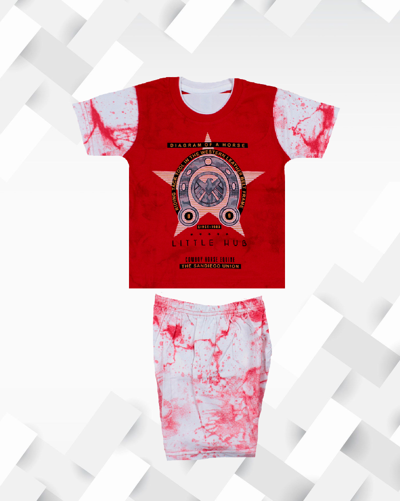 Silakaari Kids  Half Sleeve Printed T-Shirt & Short For Boys
