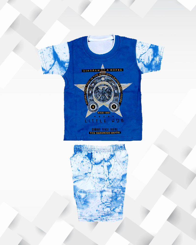 Silakaari Kids  Half Sleeve Printed T-Shirt & Short For Boys