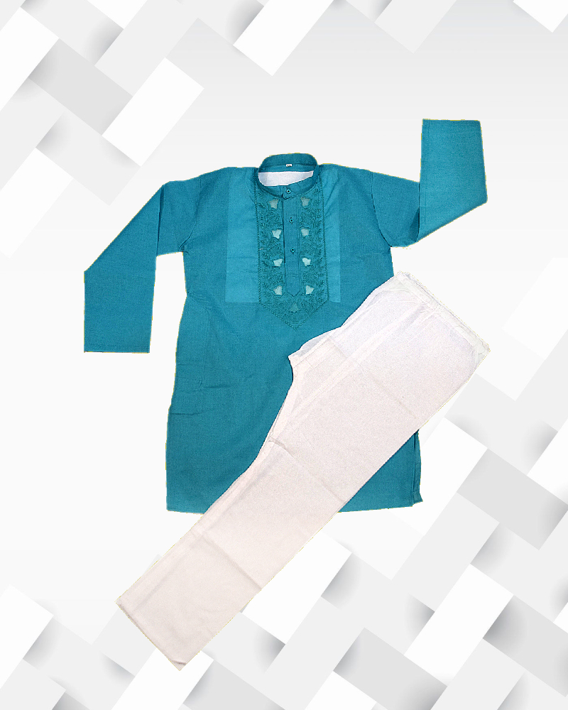 Silakaari Kids Lucknowi Pure Cotton Kurta pajama Set For Boys
