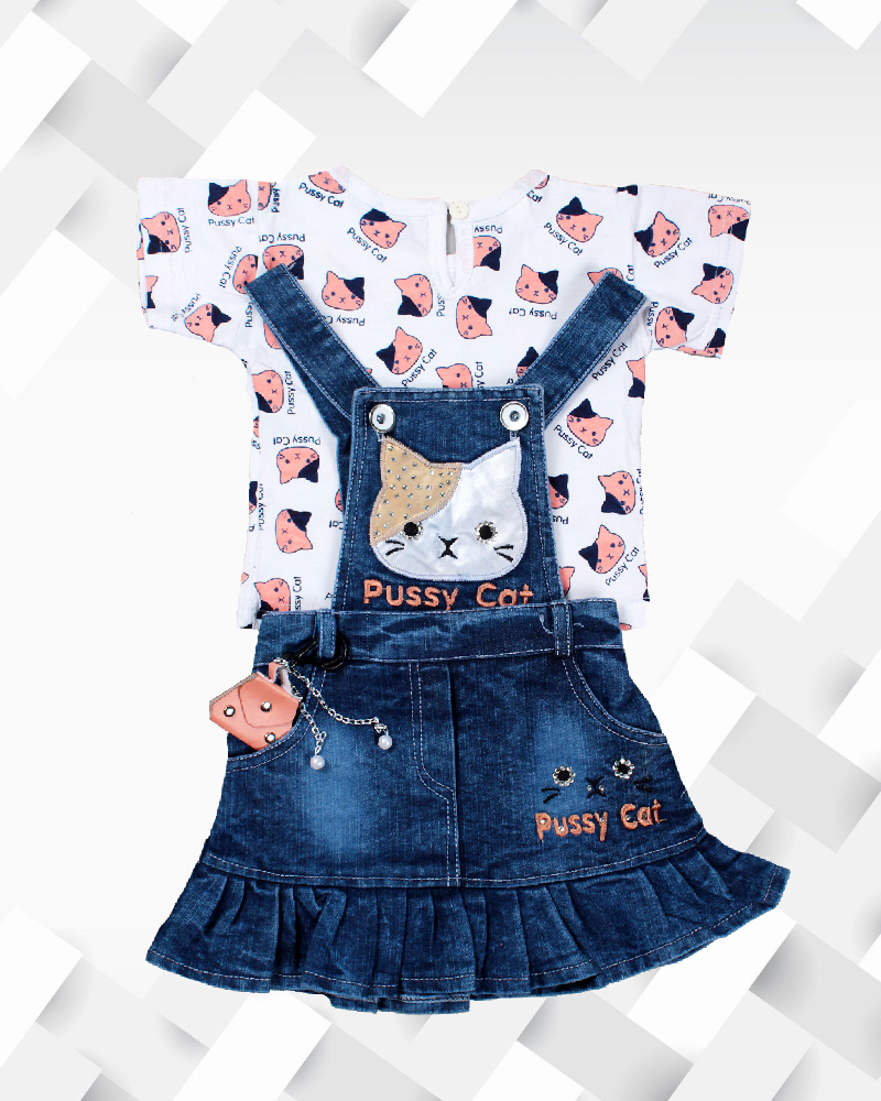 Silakaari Kids New Born Dungaree Dress Set with T-shirt for Baby Boys & Baby Girls