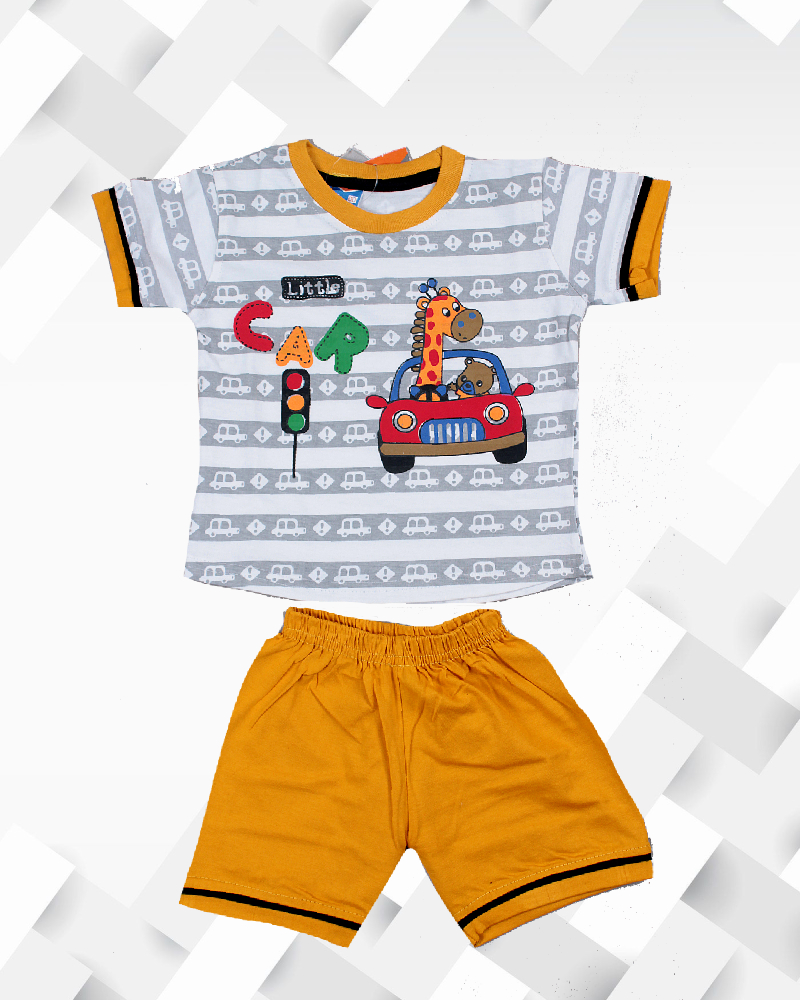 Silakaari Kids New Born Printed T-Shirts & Short Gifting Set For Girls & Boys