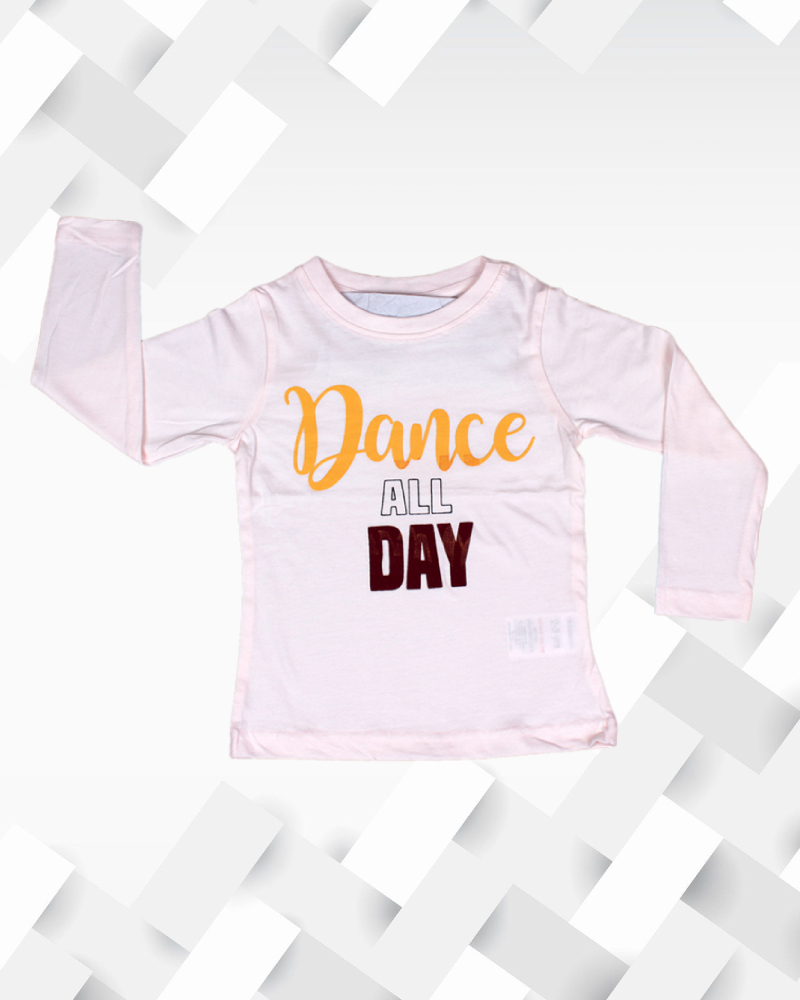 Silakaari Kids Peach Printed Soft Full Sleeve T-Shirt For Girls& Boys