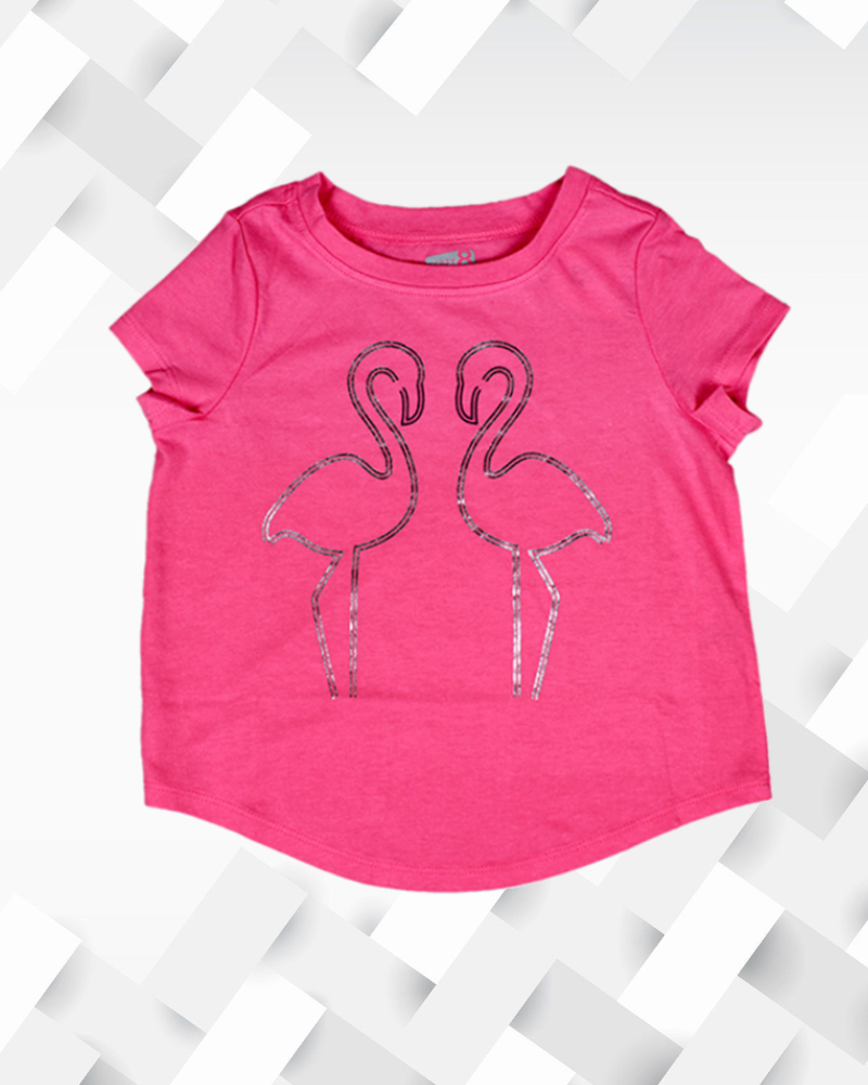 Silakaari Kids Swan Printed Fancy Casual T-Shirt for Girls