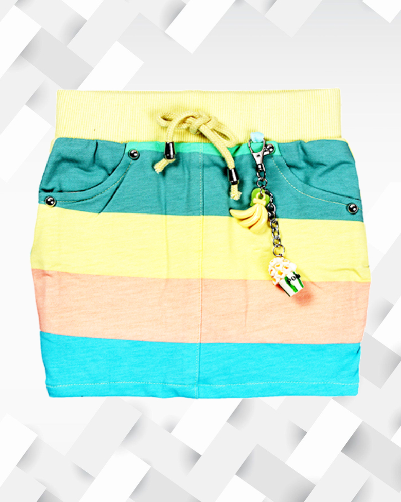 Silakaari Kids Regular Fit Multicolor Cotton Short stretchable Pant Skirt  for girls