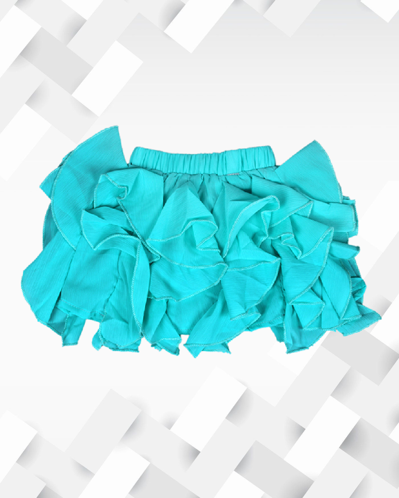 Silakaari Kids Solid Layered Short Skirt For Girls