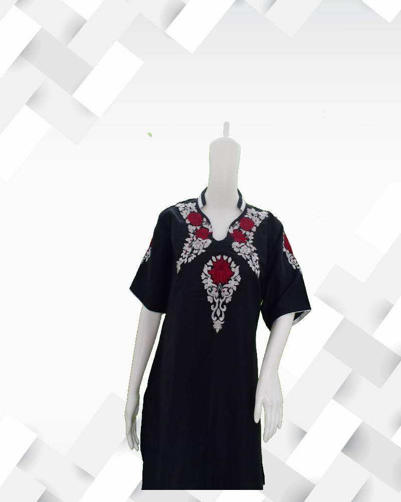 silakaari Women's Black Zari Embroidered Kurta