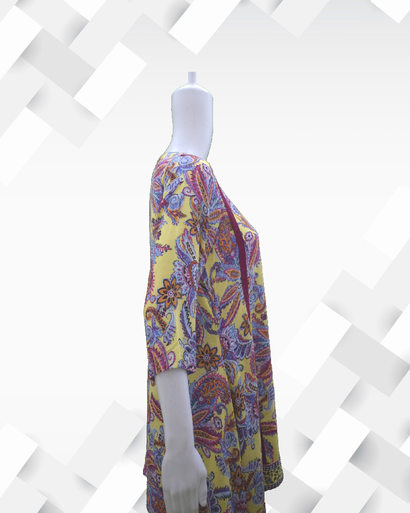 Silakaari Women's Floral Printed C-Cut Rayon Kurti Pant Set