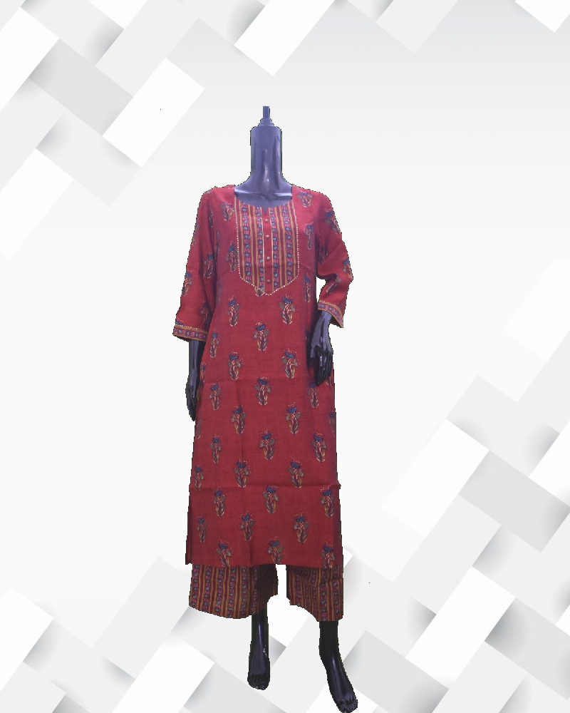 Silakaari Women's Gota Patti Cotton Silk Stylish Kurti Pant Set