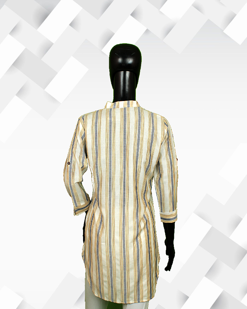 Silakaari Women's grey & white striped tunic