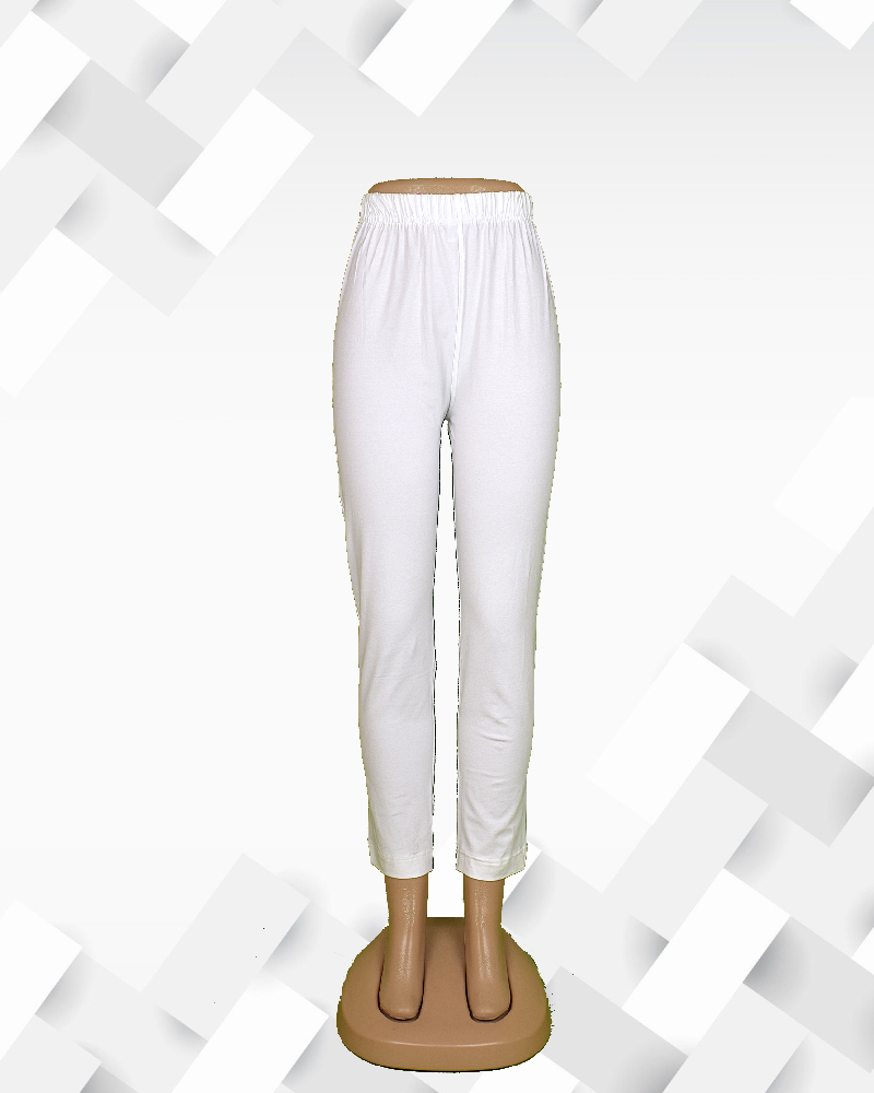 Silakaari women's Off-White solid leggings  pants