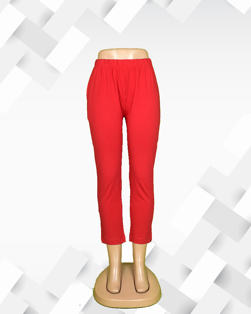 Silakaari womens Red solid leggings  pants