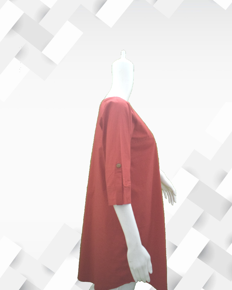 Silakaari Women's Red & White Stylish Kurti Pant Set