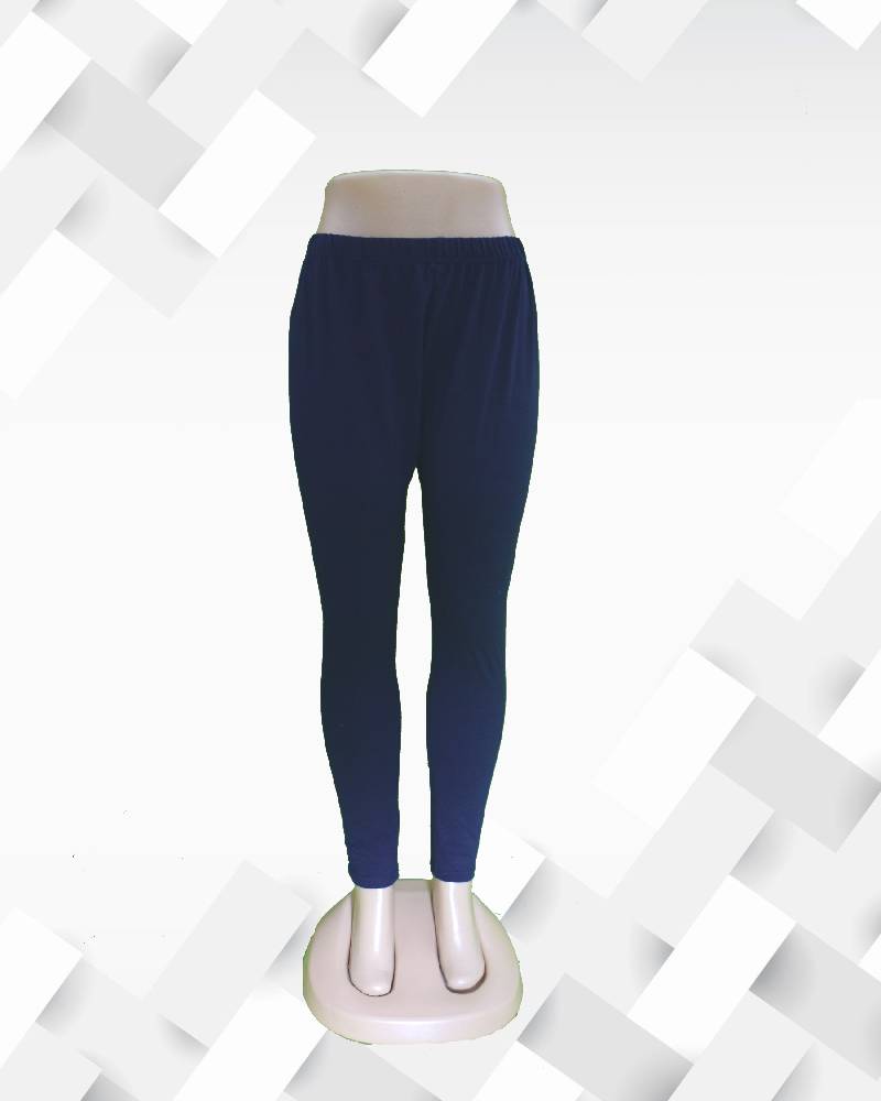 women's silakaari cotton lycra ankle length navy blue leggings