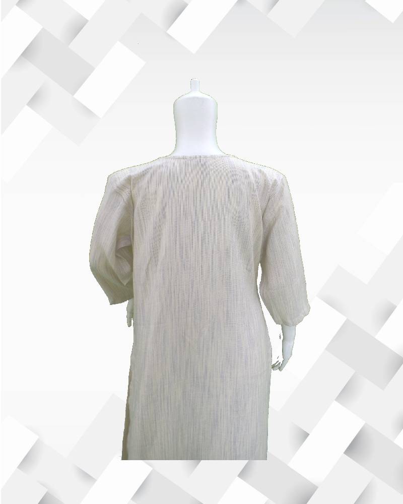 Women's silakaari cream grey embroidered rayon kurta