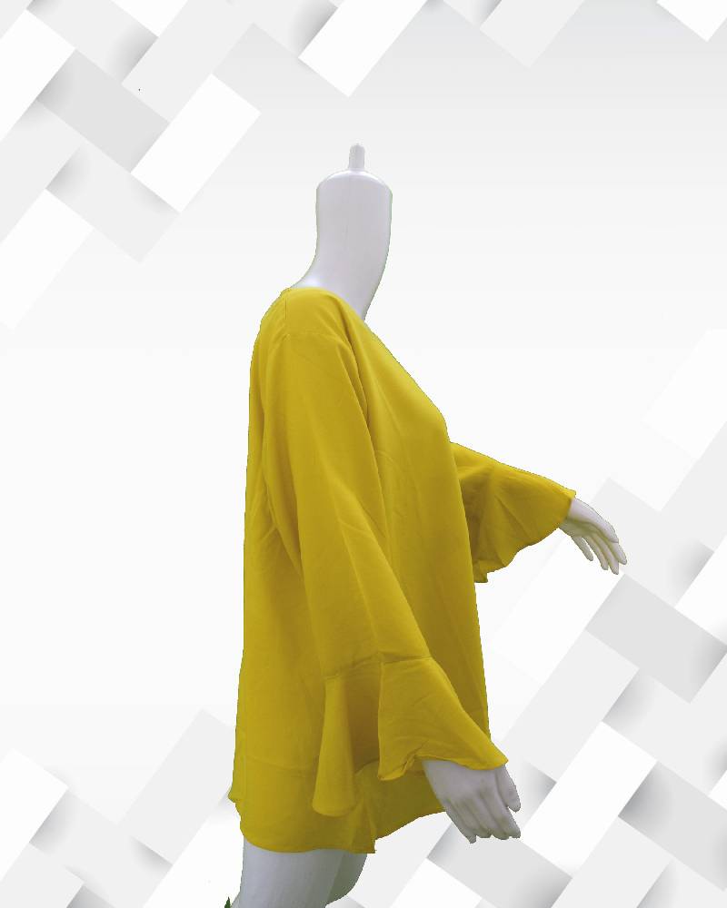Women's silakaari Yellow Rayon Aline Embroiederd Tunic